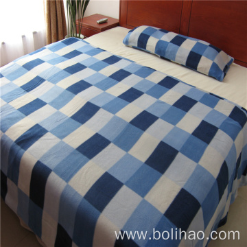 Plaid Printed Polar Fleece Bed Sheet